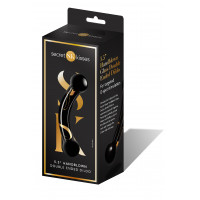 Скляний двосторонній фалоімітатор Secret Kisses Handblown, чорний