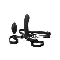 Страпон с вибрацией на ремнях California Exotic с пультом управления, черный, 16.5 см x 3.75 см