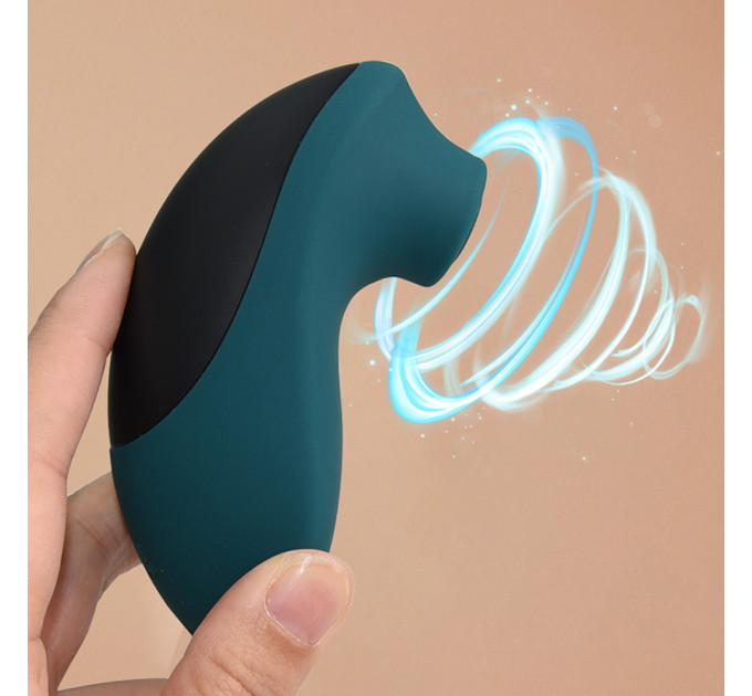 Вакуумний стимулятор для клітора Sweet Em, чорно-зелений