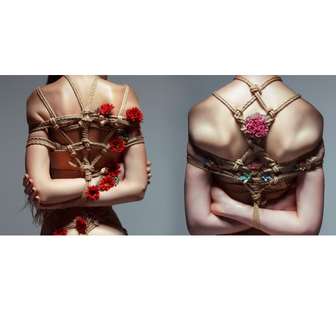 Веревка для бондажа хаки Japanese Silk Rope, 10 м