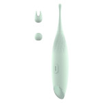 Вибратор для клиторальной стимуляции Dream Toys Glam Pin Point Stimulator, с двумя насадками, мятный