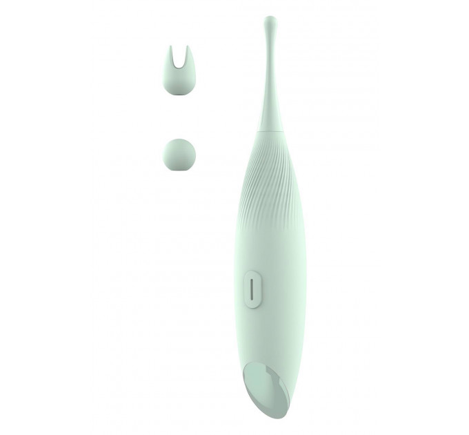 Вибратор для клиторальной стимуляции Dream Toys Glam Pin Point Stimulator, с двумя насадками, мятный