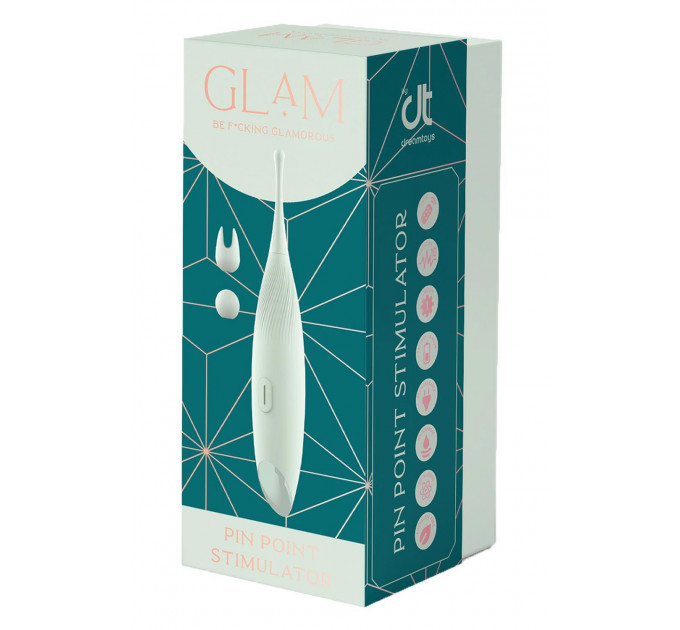 Вибратор для клиторальной стимуляции Dream Toys Glam Pin Point Stimulator, с двумя насадками, мятный