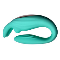 Вібратор для пар у формі зайця Passion Play з пультом, бірюзовий