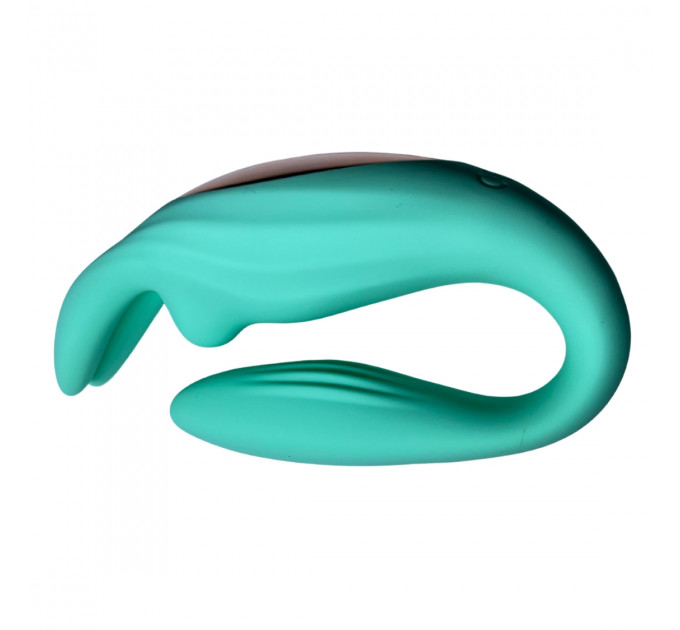 Вібратор для пар у формі зайця Passion Play з пультом, бірюзовий