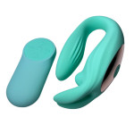 Вібратор для пар у формі зайця Passion Play з пультом, бірюзовий