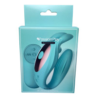 Вібратор для пар у формі зайця Passion Play з пультом, бірюзовий