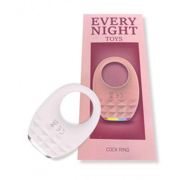Вибрационное эрекционное кольцо Every Night Toys с подсветкой, белое