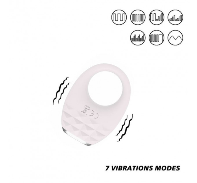 Вибрационное эрекционное кольцо Every Night Toys с подсветкой, белое