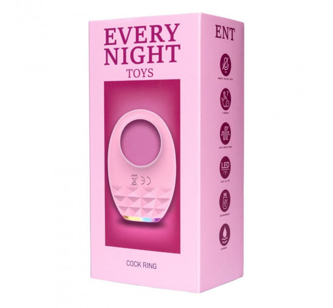 Вібраційне ерекційне кільце Every Night Toys з підсвічуванням, біле