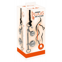 Система фіксації з бондажною мотузкою та анальними пробками You2Toys Plugs Bondage, чорна, 10 м, 3.2/3.8 см