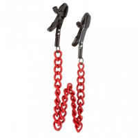 Затискачі-прищіпки на соски Lucky Bay з червоним ланцюжком