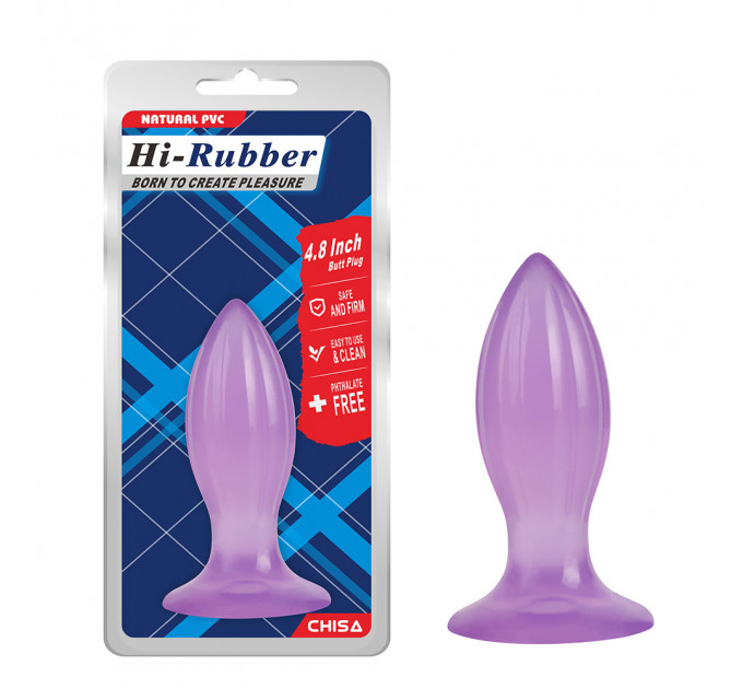 Анальная пробка гелевая Chisa Hi-Rubber фиолетовая