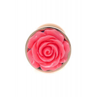 Анальна пробка з рожевою трояндочкою Plug-Jewellery Red Gold PLUG ROSE-Pink