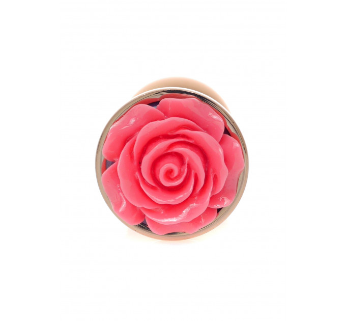Анальная пробка с розовой розочкой Plug-Jewellery Red Gold PLUG ROSE- Pink