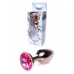 Анальная пробка S с розовым камнем Boss of toys Jewellery