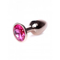 Анальная пробка S с розовым камнем Boss of toys Jewellery