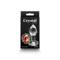 Анальна скляна пробка з кристалом NS Novelties Crystal Desires Rainbow Gem прозорий, Mini