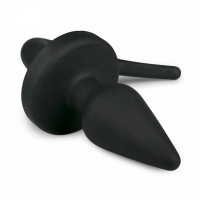 Анальна силіконова пробка з імітацією собачого хвоста Easytoys Dog Tail Plug 30 см, чорна