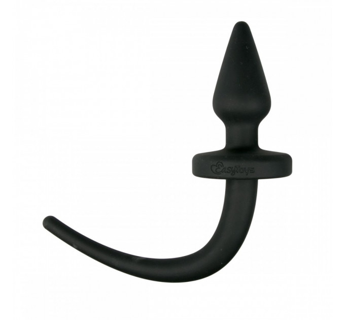 Анальная пробка силиконовая с имитацией собачьего хвоста Easytoys Dog Tail Plug 30 см, черная