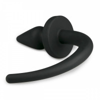 Анальна силіконова пробка з імітацією собачого хвоста Easytoys Dog Tail Plug 30 см, чорна