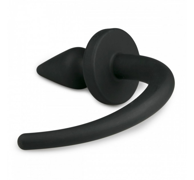 Анальная пробка силиконовая с имитацией собачьего хвоста Easytoys Dog Tail Plug 30 см, черная