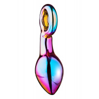 Анальний плаг із боросилікатного скла GLAMOUR GLASS CHUNKY RING PLUG