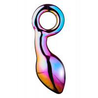 Анальний плаг із боросилікатного скла GLAMOUR GLASS CHUNKY RING PLUG
