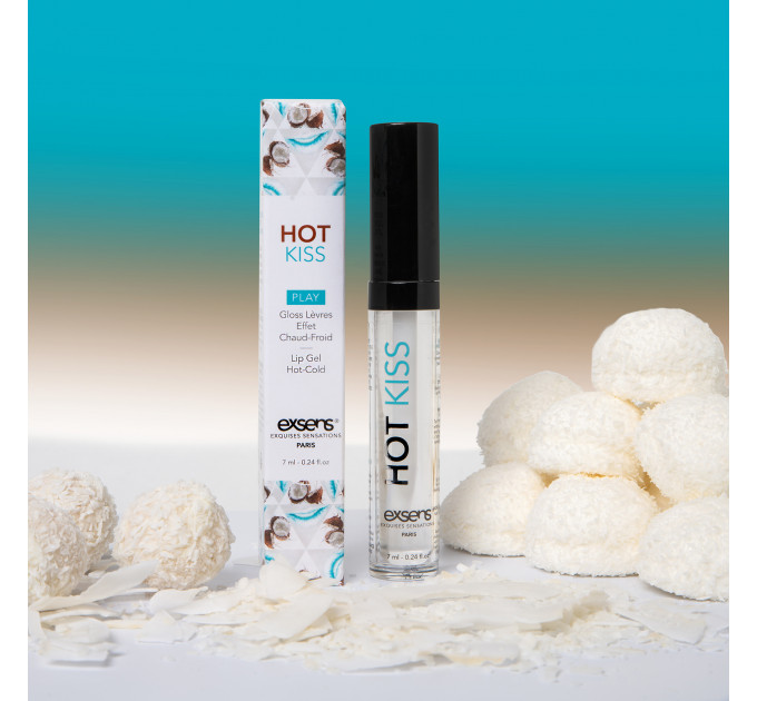 Блиск для оральних ласок EXSENS HOT KISS LIP GLOSS COCONUT 7,4ML