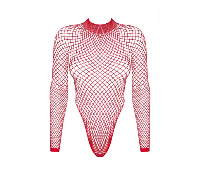 Боди-сетка Obsessive B126 с открытой спиной, красный, XL/XXL