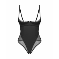 Боди с открытым бюстом и доступом Obsessive Stelisa черный, S/M