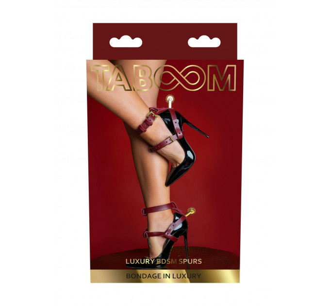 Бондажні шпори BDSM Taboom Bondage in Luxury бордовий