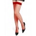 Панчохи у велику сітку Star Night на гумці, червоні, XS-L