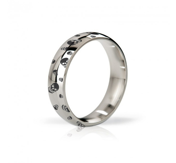 Эрекционное кольцо полированное с гравировкой Mystim His Ringness Earl, 51 мм