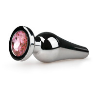 Анальний затор Easytoys з каменем Metal Butt Plug No. 11 - Silver/Pink Анальний затор Easytoys з каменем Metal Butt Plug No. 11 - Silver/Pink