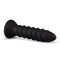 Вибратор анальный с рельефом EasyToys Screwed черный, S
