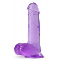 Фаллоимитатор реалистичный с мошонкой Blush B Yours Plus на присоске, фиолетовый