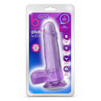 Фалоімітатор реалістичний із мошонкою Blush B Yours Plus на присосці, фіолетовий