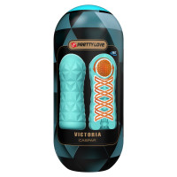 Мастурбатор нереалистичный PRETTY LOVE Victoria TPR, бирюзовый, 15 х 6.3 см