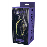 Кляп с шариком люминесцентный зеленый Dreamtoys RADIANT Glow In The Dark с золотистой фурнитурой