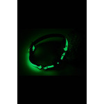 Кляп с шариком люминесцентный зеленый Dreamtoys RADIANT Glow In The Dark с золотистой фурнитурой