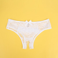 Кружевные трусы с доступом Star Night, белые, S