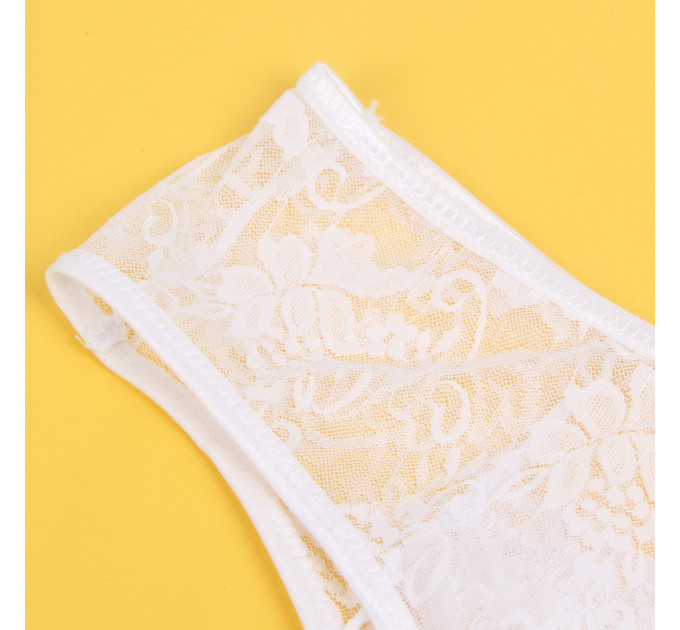 Мереживні труси з доступом Star Night, білі, S