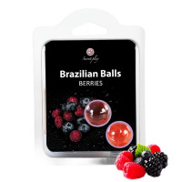 Масло для масажу у вигляді кульок Secret Play з ягідним ароматом, 2 шт.