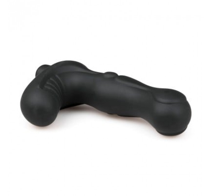 Массажер простаты с вибрацией Easytoys, силиконовый, черный, 14 х 3.5 см