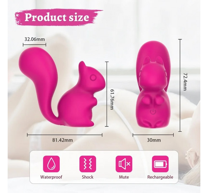 Міні-вібратор кліторальний Every Night Toys Doris у формі лисиці рожевий, 10 режимів вібрації