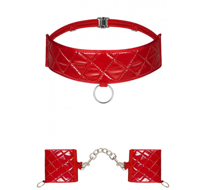 Набор из ошейника и наручников Obsessive Hunteria cuff & chocker O/S