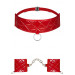 Набор из ошейника и наручников Obsessive Hunteria cuff & chocker O/S