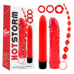 Набор секс-девайсов Chisa Hotstorm Flirting of Couple, 6 предметов, красный