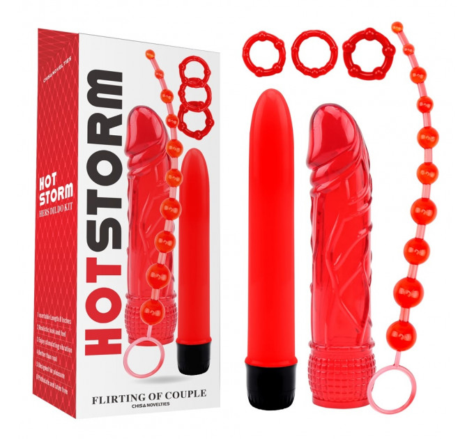 Набор секс-девайсов Chisa Hotstorm Flirting of Couple, 6 предметов, красный